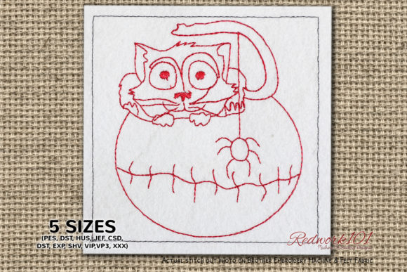 Cat with Ball: Seasonal Embroidery Review