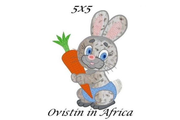 Cute Bunny with Carrot Applique
