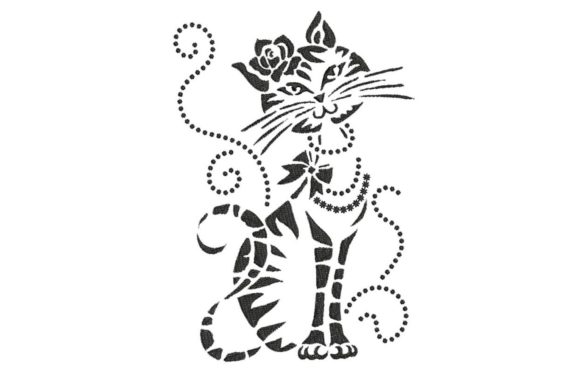 Elegant Cat 2: A Refined Embroidery Design for Thoughtful Sellers