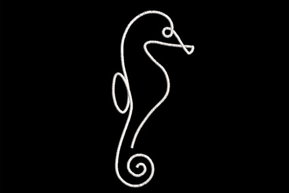 Minimalistic One Line Seahorse